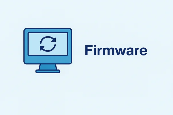 Screen illustration showing a firmware update icon