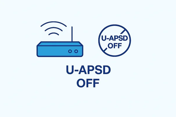 Router illustration showing U-APSD switched off