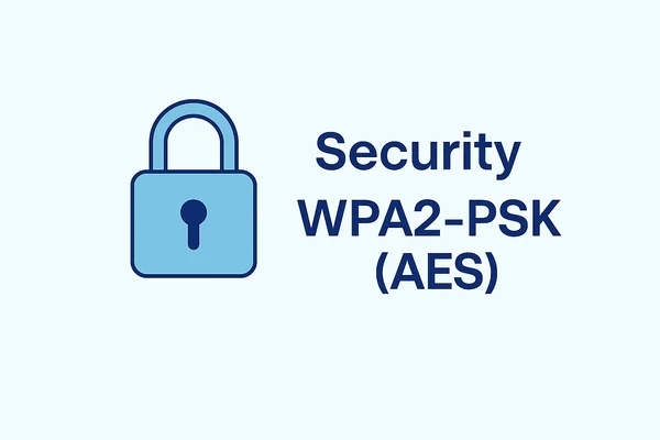 Padlock illustration showing WPA2-PSK security