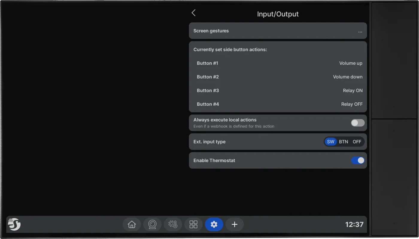 Enable Thermostat under Input/Output on the Wall Display